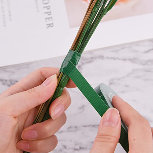 Quacoww 3 Roll Wide Green Floral Tape, 2/5" Wide Waterproof Florist Tape Flower Stem Wrap Tape For Flower Arranging Craft, Bouquet Stem Wrapping (32.8 Yard/Roll) #TOP2