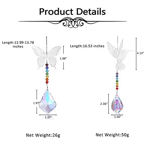 Top Plaza 2 Pcs Crystal Glass Ball Prisms Suncatchers for Chandelier Garden Window Rainbow Maker Chakra Hanging Ornament Decorations