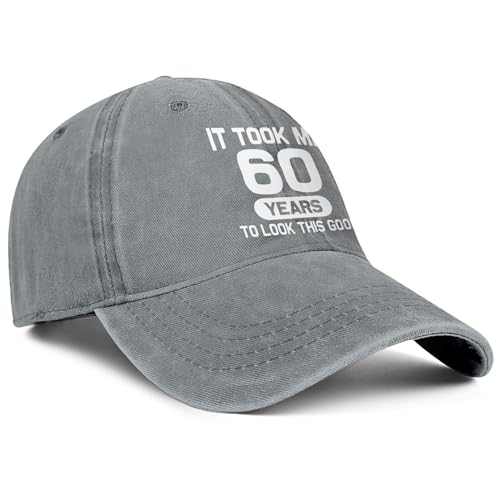 Image of 60th Birthday Gifts for Men Women 60 Year Old Gifts Decorations Took Me 60 Years to Look This Good Washed Cotton Hat