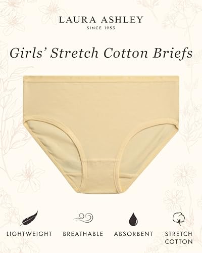 Laura Ashley Girls Underwear Briefs - 10 Pack Soft Comfort Stretch Breathable Cotton Underwear Panties for Girls (Sizes:4-12)2