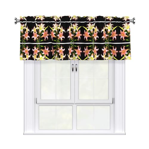 YTUOPWE Tenda mantovana con bouquet di gigli in piena fioritura, 137,2 x 45,7 cm, per cucina, bagno, lavanderia e decorazione per studio