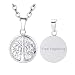 Produktbild FaithHeart Unisex Anhänger Stammbaum Familienstammbaum aus Edelstahl inkl. Gravur und Kette, Halsketten Baum des Lebens Lünette Silber Personalisierte Schmuck Geschenke