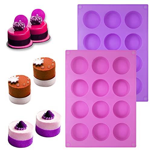 image for SENHAI 3 Pcs 15 Holes Cylinder Silicone Molds for Making Chocolate Can