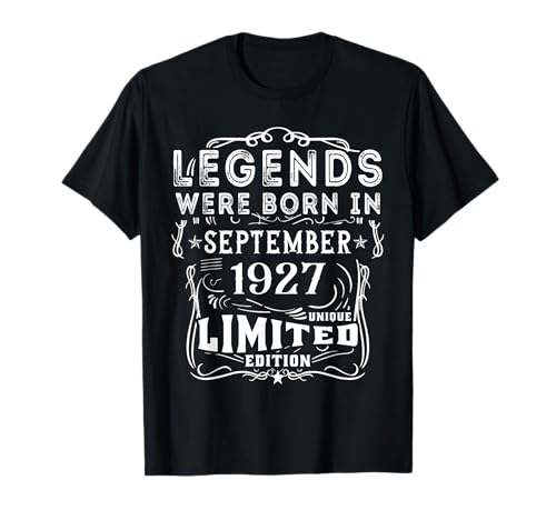 Cumpleaños Septiembre 1927 Edición Limitada Regalo Vintage Camiseta