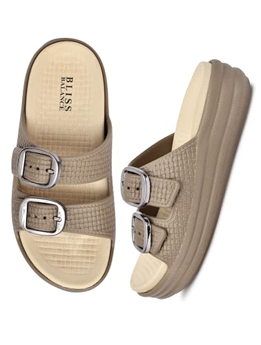 Image of BLISS BALANCE SUPER SOFT Comfortable with Adjustable Strap Flip-Flops Women's & Girl's Cushioned |Waterproof Anti Skid & Lightweight OUT Door & IN Door Slipper INDIGO11
