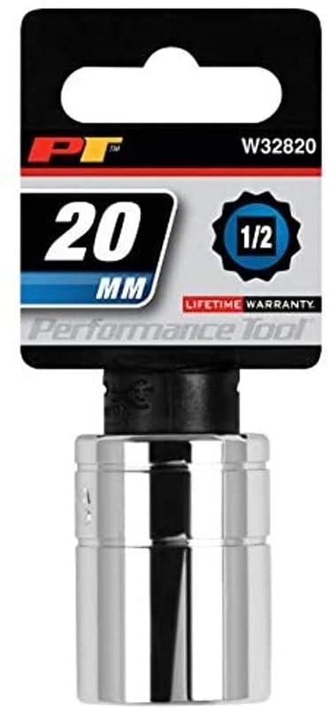 Soquete métrico Performance Tool W32820 20 mm, 12 pontas, acionamento quadrado de 12,7 mm (1/2 pol.)