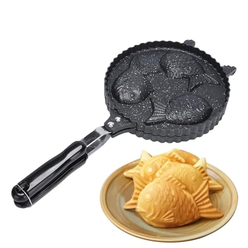 Gofres en forma de pescado – Taiyaki para hornear de acero largo, molde de aluminio japonés para bocadillo, nuevo fabricante de pasteles para la cocina casera, carro de catering, fiesta, desayuno