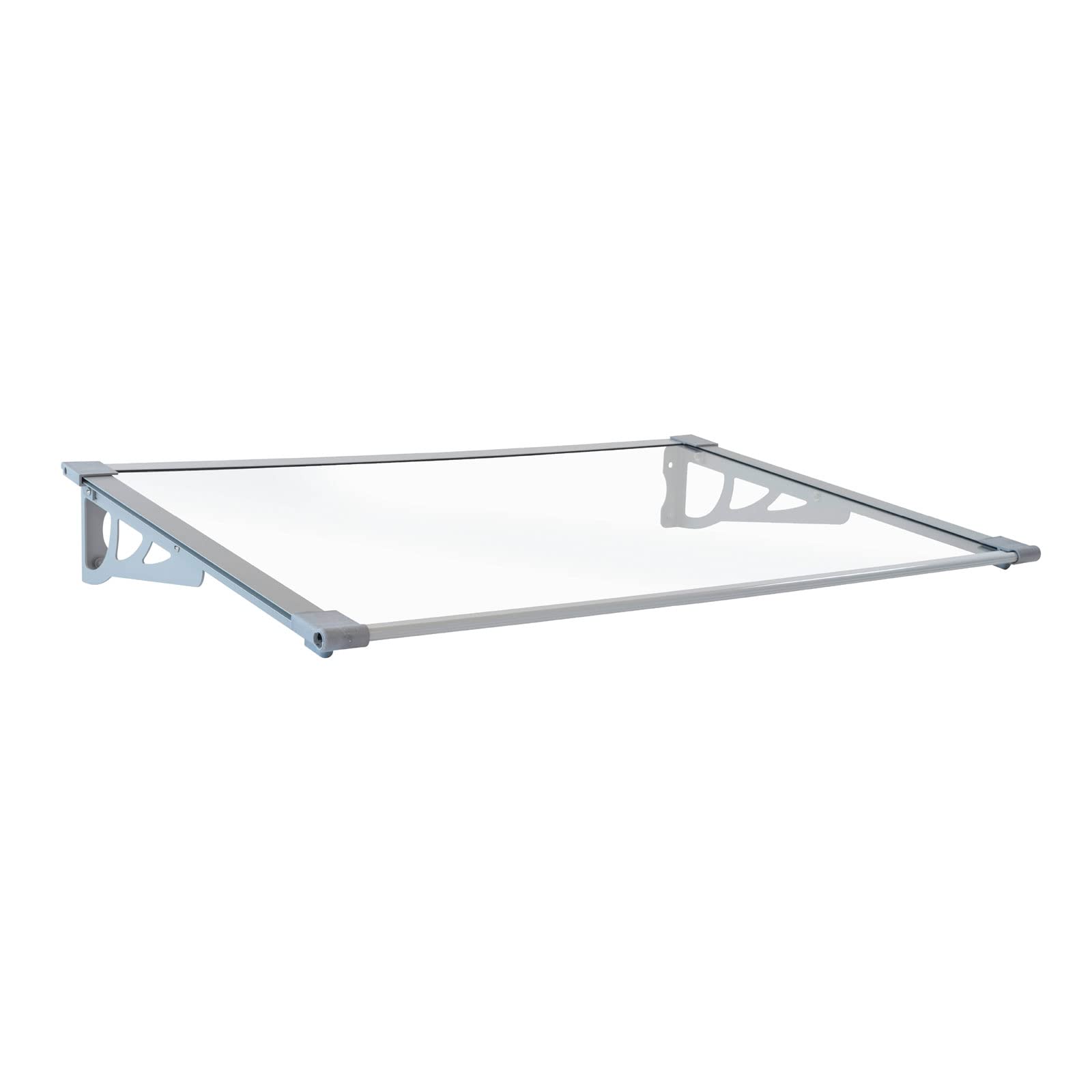TRUTZHOLM Aluminium Vordach Haustürvordach Pultvordach 150 x 90 cm Schneelast 95kg | Polycarbonatplatte | nach Auswahl (150x90 cm, grau)