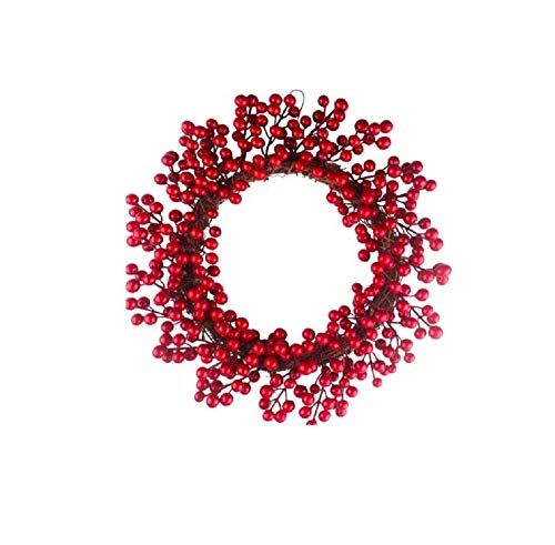 EBTOYS Christmas Wreath, 16-Inch Simulation Berry Decorative Wreath Red Fruit Garland for Christmas Hotel Mall Hanging Decoration