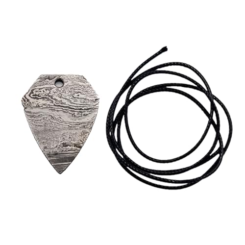 Amulette en acier damassé et pendentif viking médiéval forme cœur HFA16