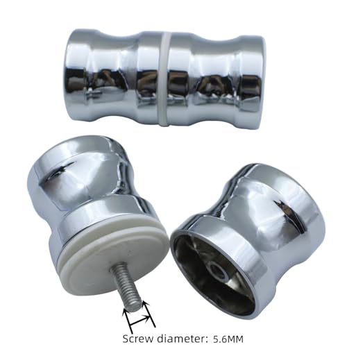 KEABATH Duschtürknauf, 2 Paar runde Chrom-Glastürgriffe, Ziehgriffknauf, Ersatzteile für Duschabtrennung, Duschabtrennung