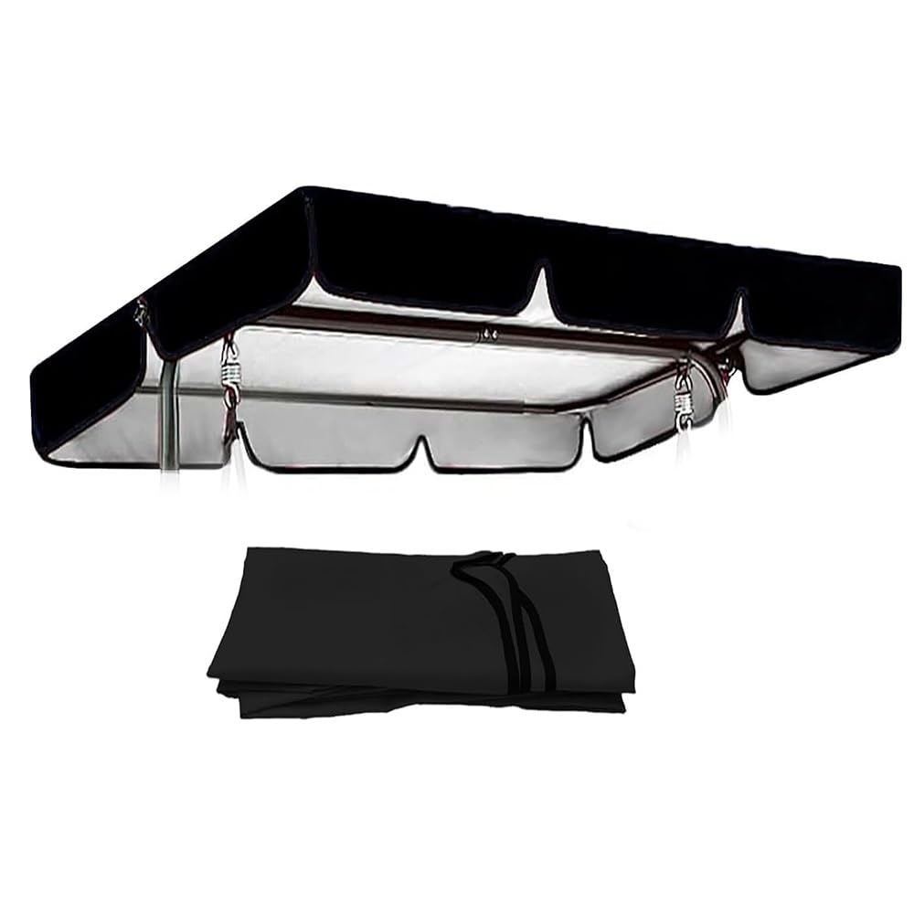 Copertura Di Ricambio Per Altalena Da Patio Tettuccio Per Dondolo 2 O 3 Posti Da Impermeabile Tetto Di Ricambio Per Dondolo Da Giardino(Black,98x73x8in-249x185x18cm)