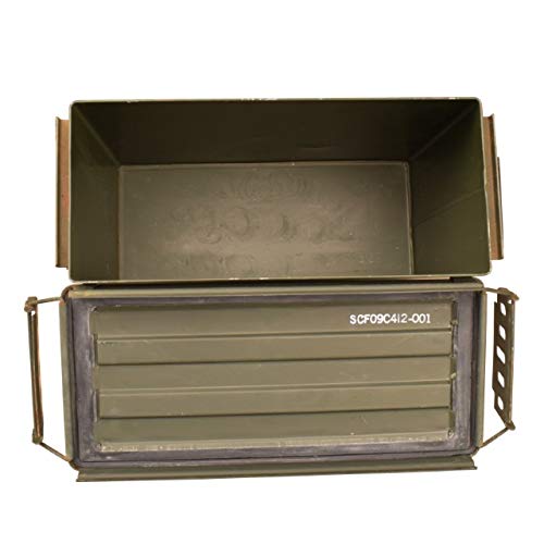 Kleine Militärkiste 4API aus Metall - Militär Truhe Offizierskoffer Aufbewahrungskiste Munitionsbox Militaria
