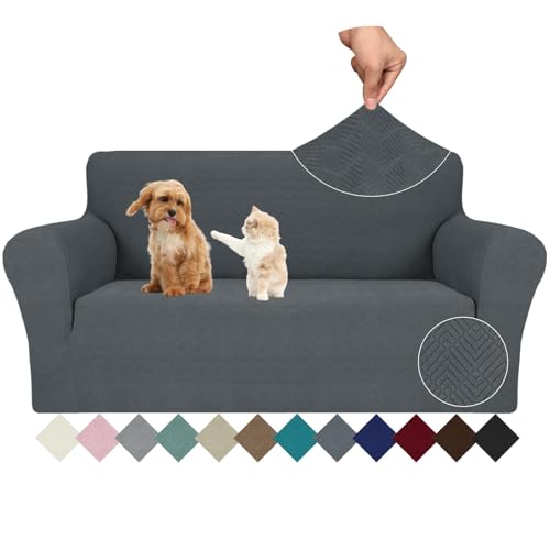 Ystyle Funda Sofa 2 Plazas, Fundas para Sofa Elasticas, Gris Oscuro