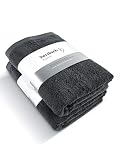 herzbach home Handtuch Duschtuch 2er-Set Premium Qualität aus 100% ägyptischer Baumwolle 70 x 140 cm 600 g/m² (Anthrazit)