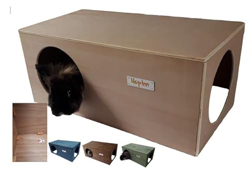 Hop Inn Rabbit House Hide Cat Hideaway 60 x 30 x 25cm Large Medium and Small Rabbits and Cats - Built to Last - All Weather using Protek ECO Shield - Pet Friendly- Assembled - Handcrafted in the UK - Image 9