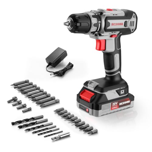 Image of Cordless Electric Power Drill Set: DESOON 20V Drill Driver for Home DIY & Beginner Projects, Lightweight Power Drills Tool Set with Battery and Charger for Men & Women, Ideal for Furniture Assembly