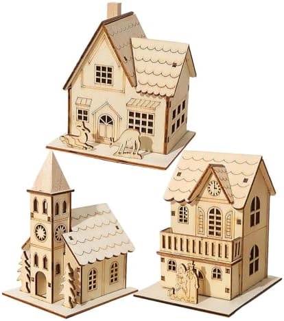Kit Cabane Halloween 9 Pièces – Maison Citrouille En Bois à Peindre, LED Lumineuses, Autocollants, Pinceaux – Cadeau DIY Enfant