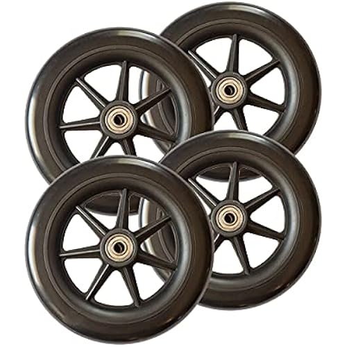 Stander Replacement 6-inch Walker Wheels, 6 Inch Rollator-Wheels for Adults, Seniors, and Elderly, Compatible with Stander's Wonder-Walkers and Wonder-Rollators, Set of 4
