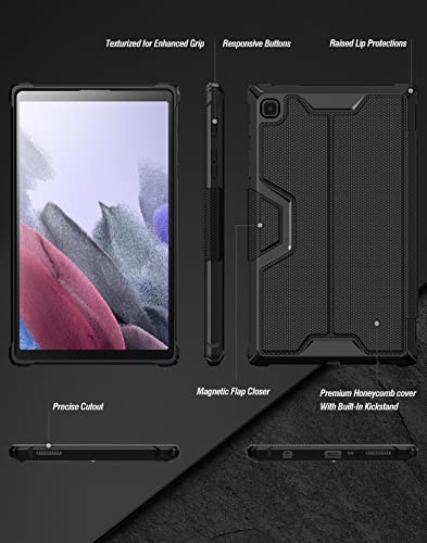 Poetic Explorer Heavy Duty Folio Case Designed For Samsung Galaxy Tab A7 Lite 8.7 Inch (Sm-T220/T225/T227),Two Layers Tough Drop Protection Stand Protective Case Cover, Black #TOP2
