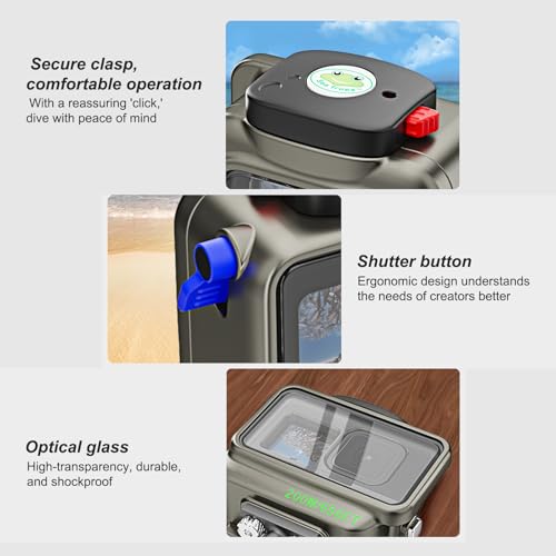 Image of 656FT /200M Underwater Housing Case for GoPro 9-13, Aluminum Alloy with Optical Glass Diving Waterproof Housing for Go Pro Hero 13 /12 /11 /10 /9, Extended Ball Joint Mount (YH-200MGOPRO)