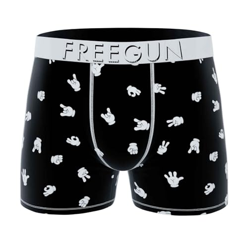 FREEGUN Boxer Homme Microfibre Image (L, Hand B14)