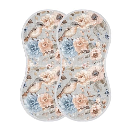 xigua Watercolor Birds Baby Burp Cloths for Newborn Boys and Girls 1 Pack, Soft & Absorbent Cotton Baby Burp Cloth, Baby Washcloths, Newborn Towel, Burp Rags2