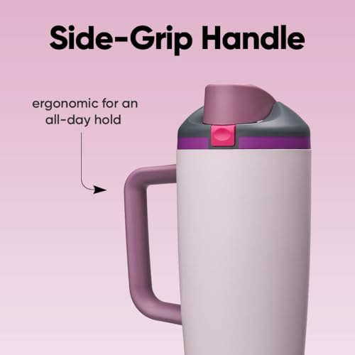 Image of Owala FreeSip Tumbler Insulated Stainless Steel Water Bottle with Built-in Straw and Side Handle, For Travel, Work, School, and Sports, 40oz, BPA Free, Leak Proof, Dreamy Field