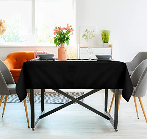 Nappe rectangulaire lavable noire pour fêtes et mariages de 2 - 6