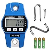 RESHY Digital Hanging Scale 660lb/300Kg Cast Aluminum Case Waterproof Fish Scale Handheld Crane Scal