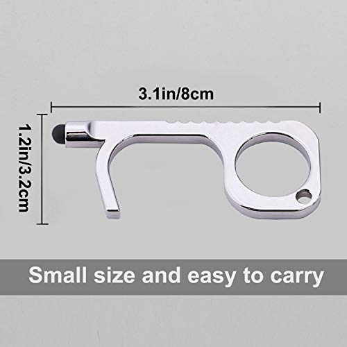 Anti Touch Door Opener Tool, Multifunctional Corkscrew Touchless Edc & Non-Contact Stylus Keychain For Outdoor Public Door Handle Touchscreen Elevator Button Pusher, Keep Hands Clean, 2Pcs #TOP2
