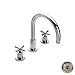 Newport Brass 3-996/15 Polished Nickel East Linear Double Handle Roman Tub Faucet with Metal Cross Handles