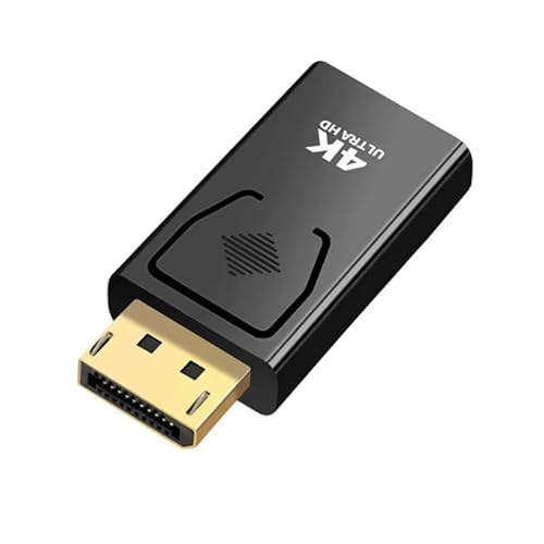 VGE Adaptateur DisplayPort vers HDMI, Convertisseur Vidéo 4K UHD Compatible, pour PC Bureau, Ordinateur Portable, TV, Moniteur, Projecteur, Jeu, Bureau, Maison, Plug and Play, Design Compact