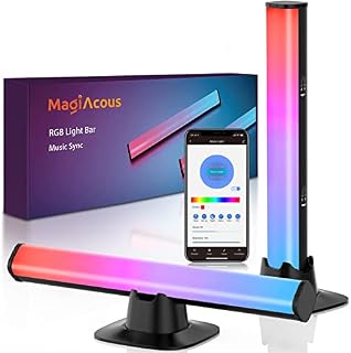 Smart Light Bars, RGB Flow Light Bar 16 Million Colors Changing Lights, Bluetooth APP Remoter Control and Music Sync Gaming Lights, Dimmable TV LED Backlight for PC, TV, Room Decorative Mood Light