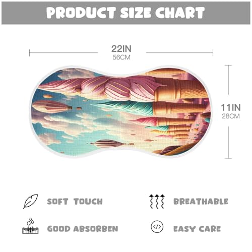 Balloon Icecream Cone Sky Baby Burp Cloths Cotton Burp Clothes Absorbent Muslin Burp Cloths Soft Burp Cloth Burp Rags for Newborn Girl Unisex Boy 1 Pack 22x11 Inches2
