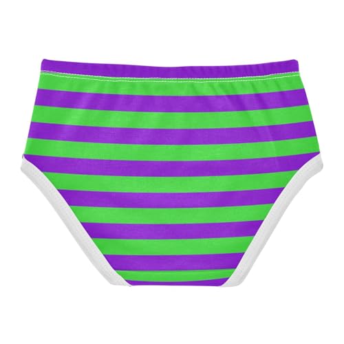 Grass Green Purple Stripe Toddler Girls's Underwear 2T2