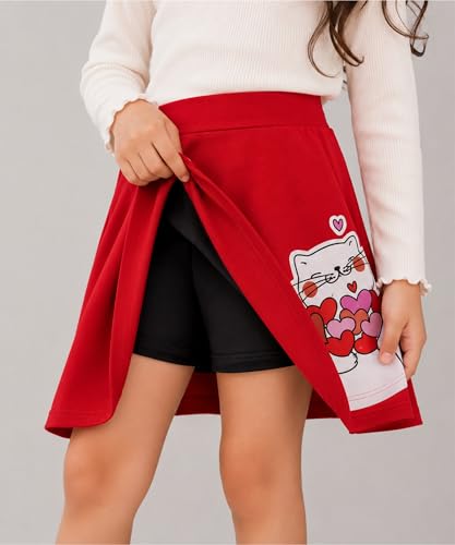 Image of KYDA KIDS Girls 100% Pure Cotton Skater Skirt with Attached Inner Shorts | Ideal for Summer Sports, Play & Casual Wear | Comfortable Fit for Girls Aged 2-16 Years