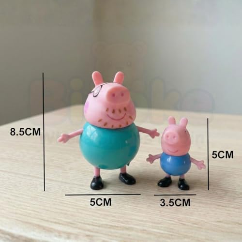 Image of 9 Pcs Peppa Pig Figure Set - Complete Family & Friends Toy Playset with Poseable Action Figures for Toddlers & Kids