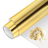 VINYL FROG HTV PU Metallic Roll Iron on Vinyl Easy to Cut & Weed Heat Transfer Vinyl DIY Heat Press Design for T-Shirts (Gold)