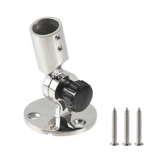 Semetall Marine Grade 316 Stainless Steel Lamp Base, Adjustable Swivel Antenna Holder with Screws