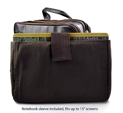 Sac notebook et iPad en cuir marron foncé idéal pour le bureau - 6