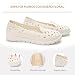Imagen de GLAMORA Bailarinas Mujer Caladas Diseño Floral Zapatos Planos Plataforma Ligera Suela Flexible Antideslizante Plantilla Blanda Cómodas Transpirables Calzado Verano blanco-37