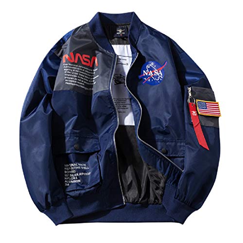 Image of CORIRESHA Mens Apollo NASA Patches Slim Fit Bomber Jackets Windbreaker