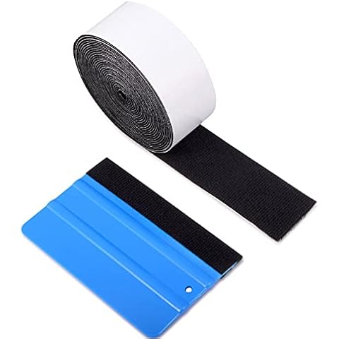 FOSHIO Spatola Feltro Accessori Autoadesivi Dry Wet No Scratches Finestra Vinile auto Pellicola Wrapping Rimozione Adesivi Per Decalcomanie in Feltro Etichetta Rimuovere/Fai da te, 5 meter/Rollo Cover