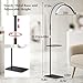 Mznoo Lash Light, 23 Inch Bling Diamond Half Moon Light for Eyelash Extensions, Nail Art, Tattoo Art and Skincare, Adjustable Color Modes and Flexible Gooseneck, with Tool Tray (Black)
