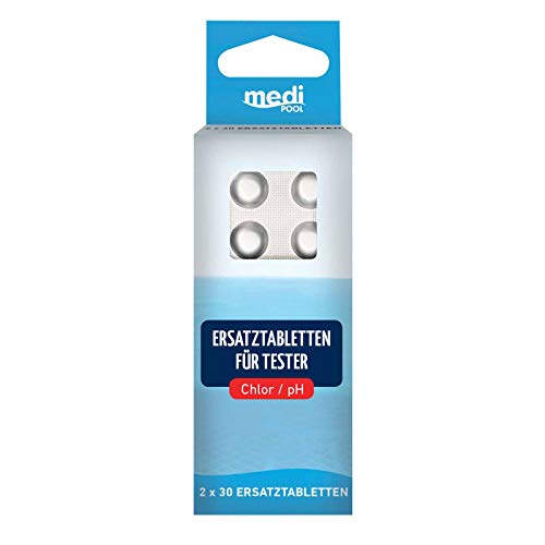 Medipool Schwimmbadpflege Tabletten für Chlor/pH-Tester, 2x 30-er Pack