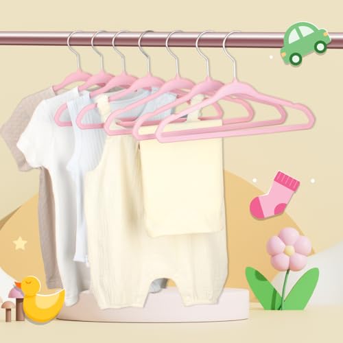 Monicent 11 Inch Baby Velvet Hangers,16 Pack Velvet Kids Hangers,Non Slip Toddler Infant Hangers,Baby Clothes Hangers For Closet thumb #2
