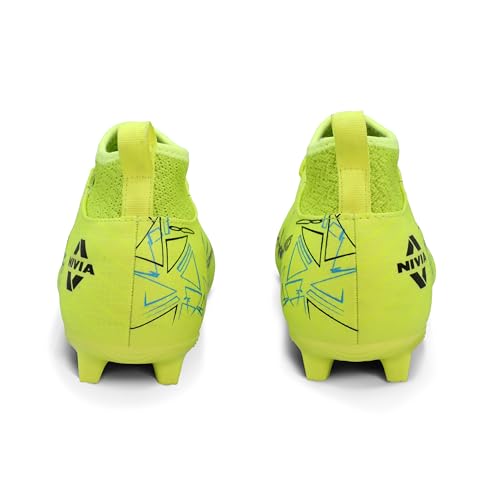 Image of Nivia Carbonite 7.0 pro Football Studs for Men, PVC Synthetic Leather Upper, High Shear Strength TPU Sole, Knitted Collar Rib