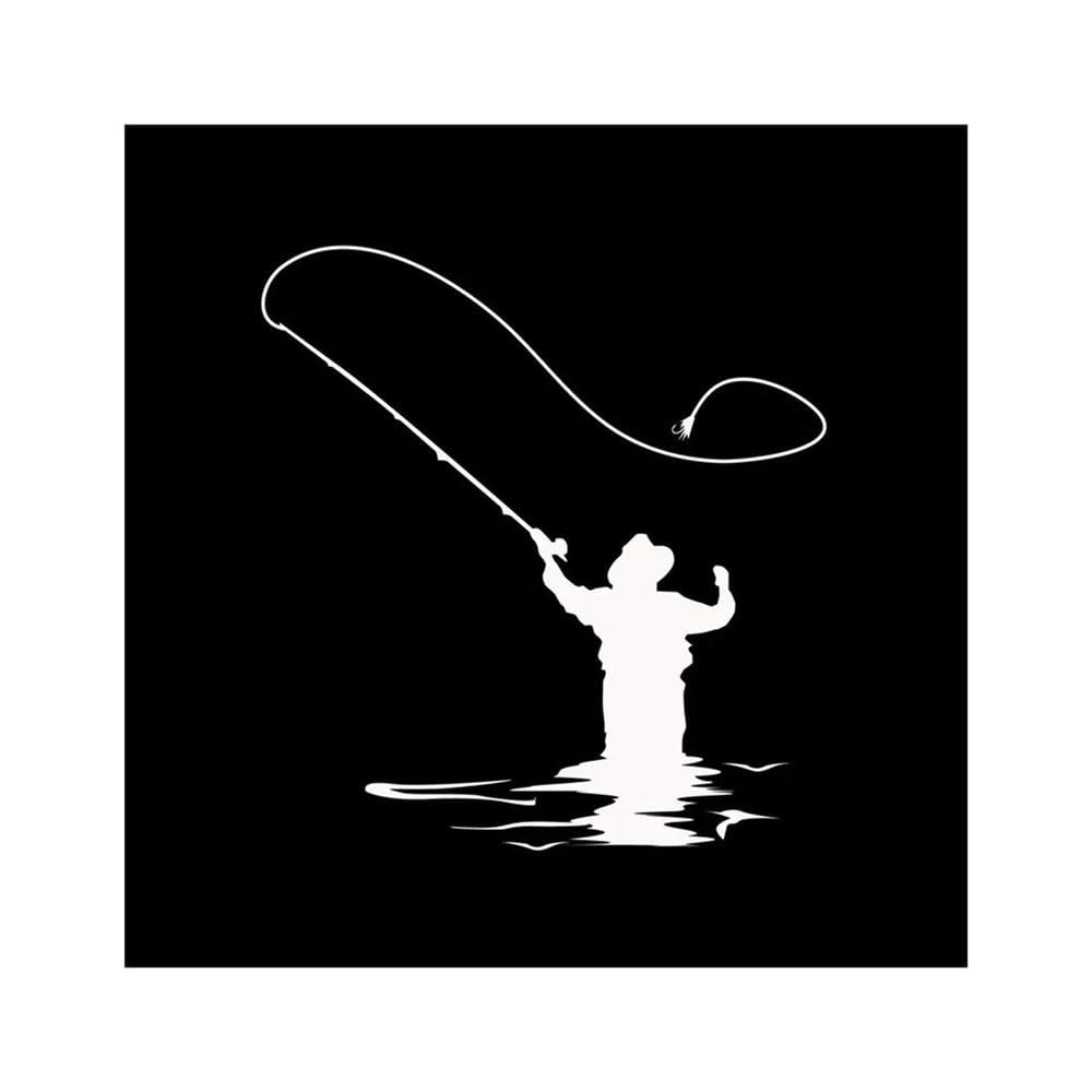 Fly Fishing Fish Car Sticker Automobiles Motorcycles Exterior Accessories Vinyl Decals(White,20CM X 18CM)