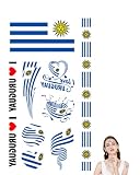 110 Pcs Uruguay Flag Temporary Tattoos, Waterproof Uruguay Face Tattoo Stickers for 2026 Soccer Sports Events...